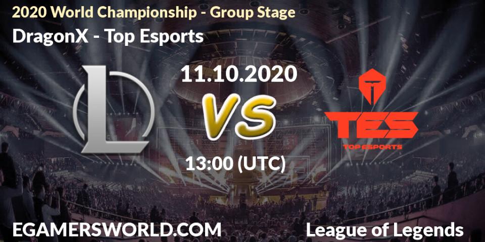 DRX - Top Esports: прогноз. 11.10.2020 at 13:00, LoL, 2020 World Championship - Group Stage
