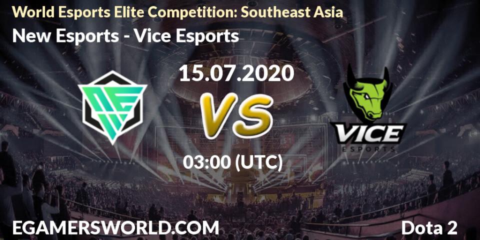 New Esports - Vice Esports: прогноз. 15.07.2020 at 03:15, Dota 2, World Esports Elite Competition: Southeast Asia