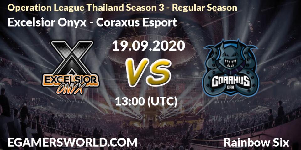 Excelsior Onyx - Coraxus Esport: прогноз. 19.09.2020 at 13:00, Rainbow Six, Operation League Thailand Season 3 - Regular Season