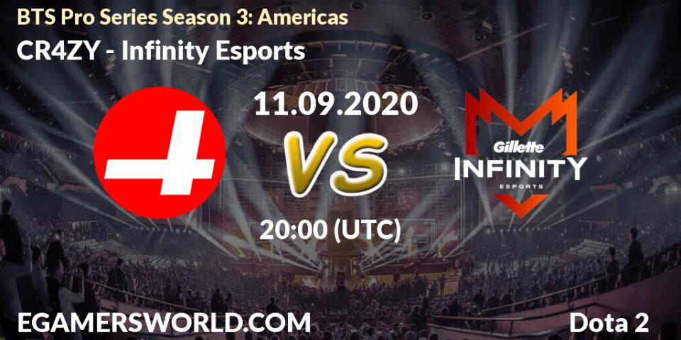CR4ZY - Infinity Esports: прогноз. 11.09.2020 at 20:03, Dota 2, BTS Pro Series Season 3: Americas