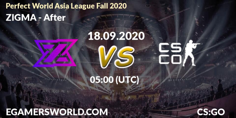 ZIGMA - After: прогноз. 18.09.2020 at 05:00, Counter-Strike (CS2), Perfect World Asia League Fall 2020