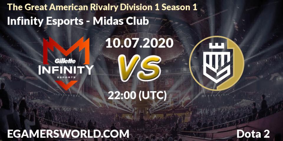 Infinity Esports - Midas Club: прогноз. 10.07.2020 at 18:13, Dota 2, The Great American Rivalry Division 1 Season 1