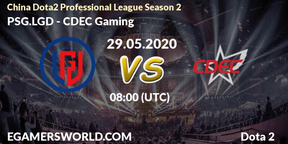 PSG.LGD - CDEC Gaming: прогноз. 29.05.2020 at 08:45, Dota 2, China Dota2 Professional League Season 2