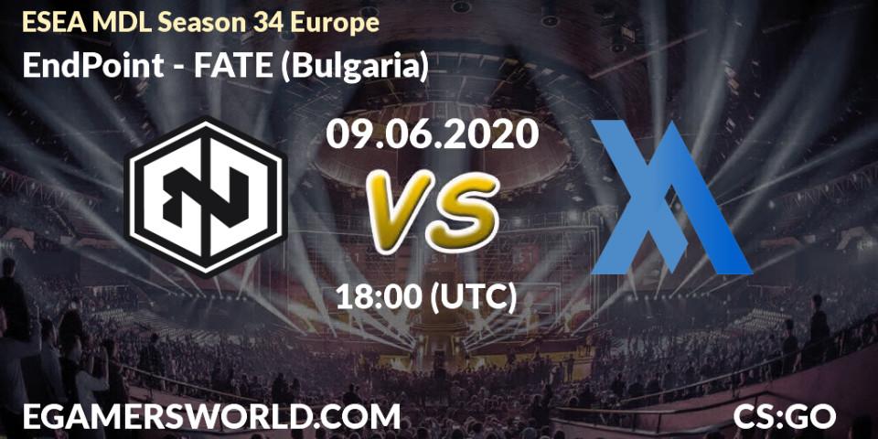 EndPoint - FATE (Bulgaria): прогноз. 17.06.2020 at 16:10, Counter-Strike (CS2), ESEA MDL Season 34 Europe