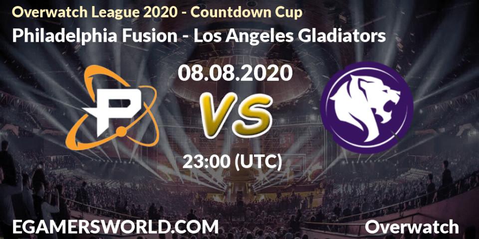 Philadelphia Fusion - Los Angeles Gladiators: прогноз. 08.08.20, Overwatch, Overwatch League 2020 - Countdown Cup
