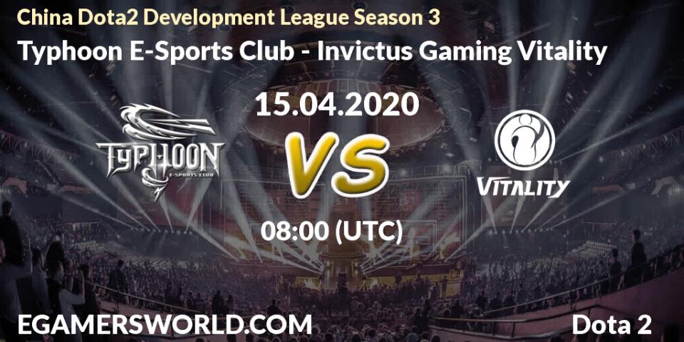 Typhoon E-Sports Club - Invictus Gaming Vitality: прогноз. 15.04.2020 at 08:00, Dota 2, China Dota2 Development League Season 3