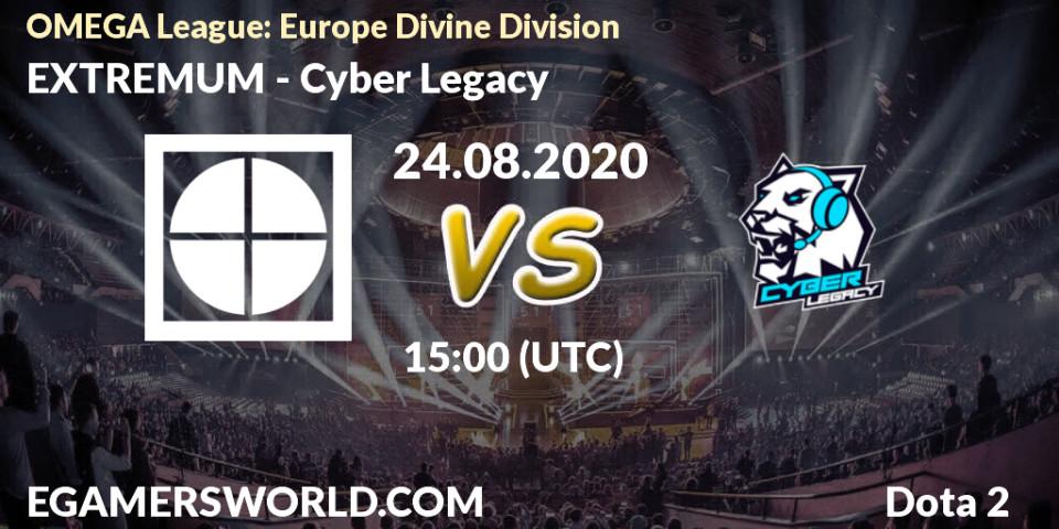 EXTREMUM - Cyber Legacy: прогноз. 24.08.2020 at 14:45, Dota 2, OMEGA League: Europe Divine Division