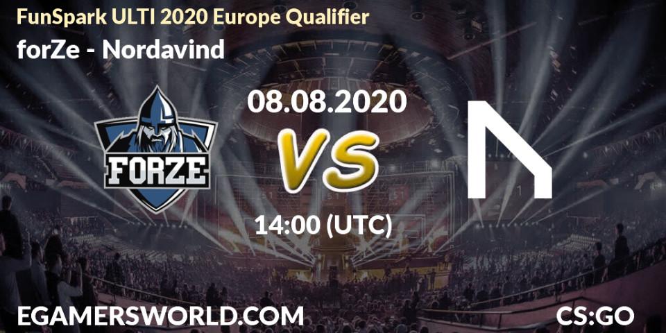 forZe - Nordavind: прогноз. 08.08.2020 at 14:00, Counter-Strike (CS2), FunSpark ULTI 2020 Europe Qualifier