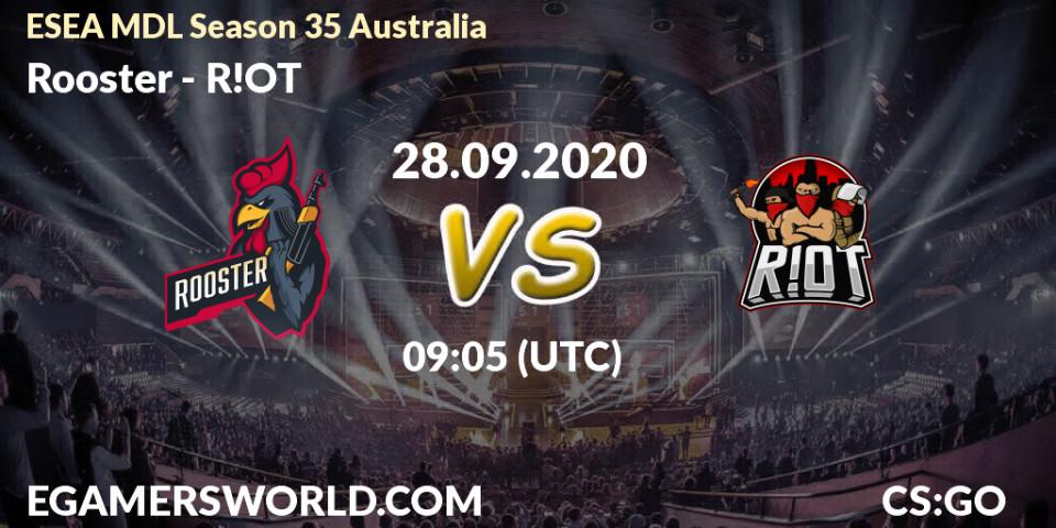 Rooster - R!OT: прогноз. 28.09.2020 at 09:05, Counter-Strike (CS2), ESEA MDL Season 35 Australia