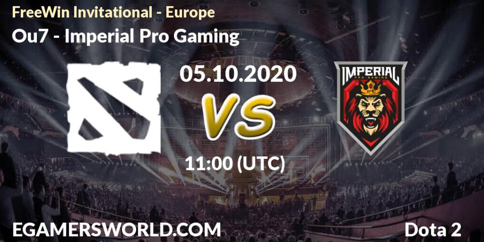 Ou7 - Imperial Pro Gaming: прогноз. 05.10.2020 at 11:15, Dota 2, FreeWin Invitational - Europe