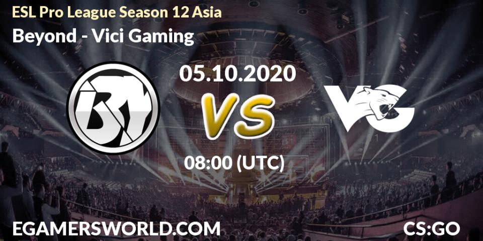 Beyond - Vici Gaming: прогноз. 05.10.2020 at 08:45, Counter-Strike (CS2), ESL Pro League Season 12 Asia