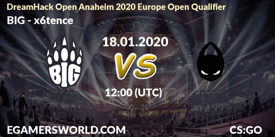 BIG - x6tence: прогноз. 18.01.20, CS2 (CS:GO), DreamHack Open Anaheim 2020 Europe Open Qualifier