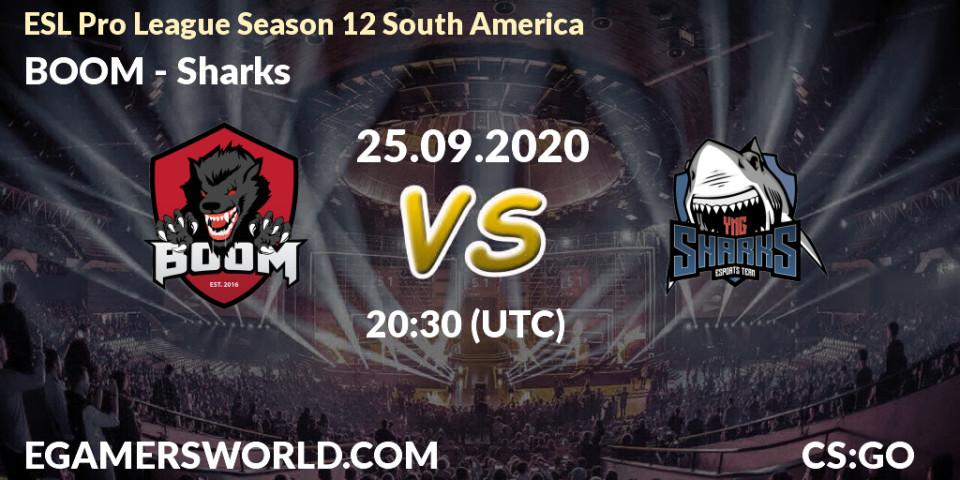 BOOM - Sharks: прогноз. 25.09.2020 at 21:00, Counter-Strike (CS2), ESL Pro League Season 12 South America