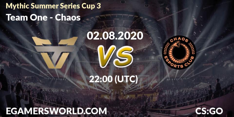 Team One - Chaos: прогноз. 02.08.2020 at 22:00, Counter-Strike (CS2), Mythic Summer Series Cup 3