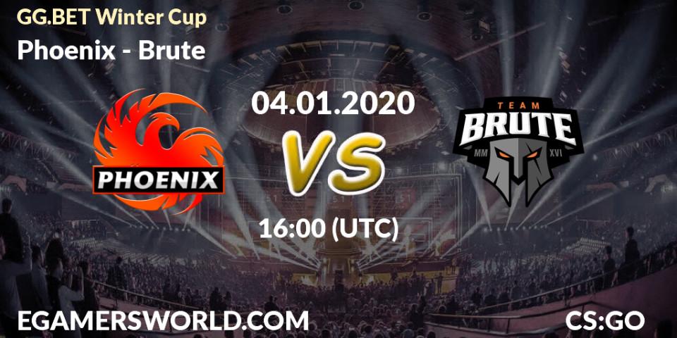 Phoenix - Brute: прогноз. 04.01.2020 at 16:50, Counter-Strike (CS2), GG.BET Winter Cup	