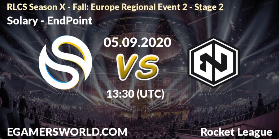 Solary - EndPoint: прогноз. 05.09.2020 at 13:30, Rocket League, RLCS Season X - Fall: Europe Regional Event 2 - Stage 2