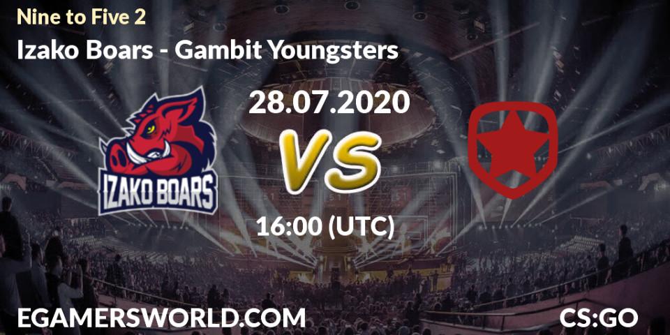 Izako Boars - Gambit Youngsters: прогноз. 28.07.2020 at 16:00, Counter-Strike (CS2), Nine to Five 2