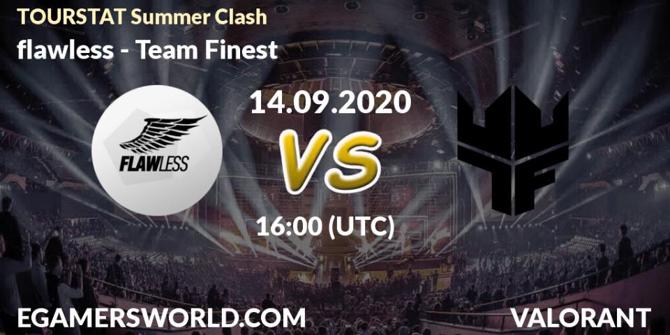 flawless - Team Finest: прогноз. 14.09.2020 at 16:00, VALORANT, TOURSTAT Summer Clash