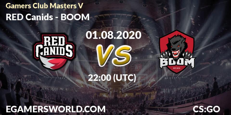 RED Canids - BOOM: прогноз. 01.08.2020 at 23:00, Counter-Strike (CS2), Gamers Club Masters V
