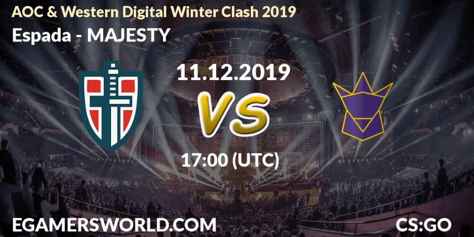 Espada - MAJESTY: прогноз. 11.12.2019 at 17:05, Counter-Strike (CS2), AOC & Western Digital Winter Clash 2019