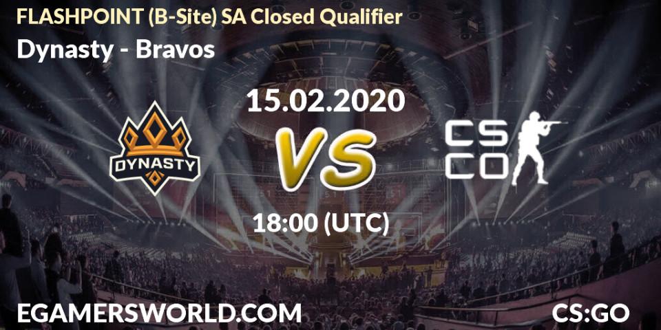 Dynasty - Bravos: прогноз. 15.02.2020 at 18:30, Counter-Strike (CS2), FLASHPOINT South America Closed Qualifier