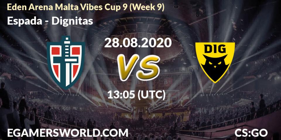 Espada - Dignitas: прогноз. 28.08.20, CS2 (CS:GO), Eden Arena Malta Vibes Cup 9 (Week 9)
