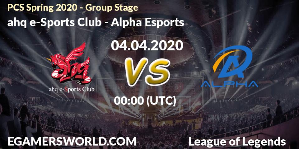 ahq e-Sports Club - Alpha Esports: прогноз. 04.04.20, LoL, PCS Spring 2020 - Group Stage