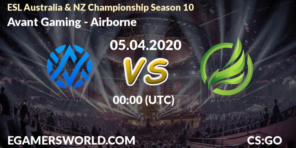 Avant Gaming - Airborne: прогноз. 05.04.20, CS2 (CS:GO), ESL Australia & NZ Championship Season 10
