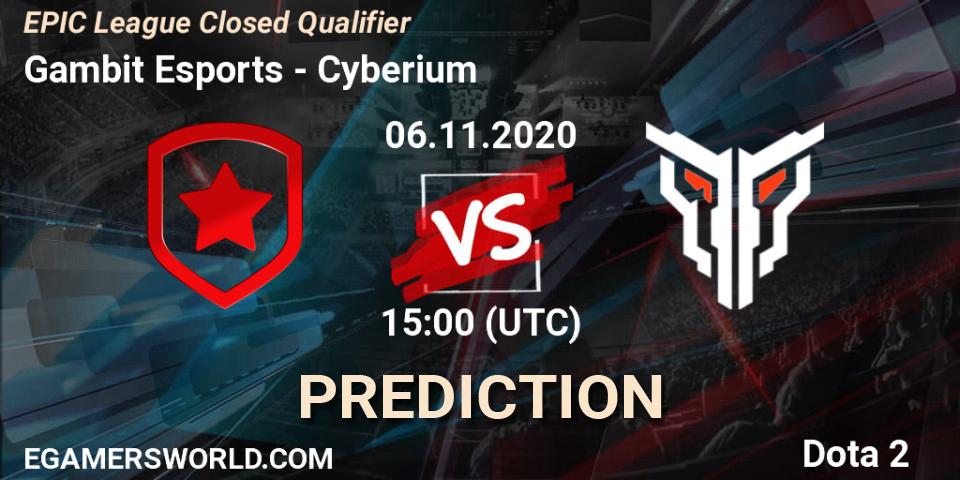 Gambit Esports - Cyberium: прогноз. 06.11.2020 at 13:59, Dota 2, EPIC League Closed Qualifier