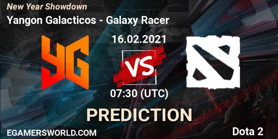 Yangon Galacticos - Galaxy Racer: прогноз. 16.02.2021 at 07:30, Dota 2, New Year Showdown