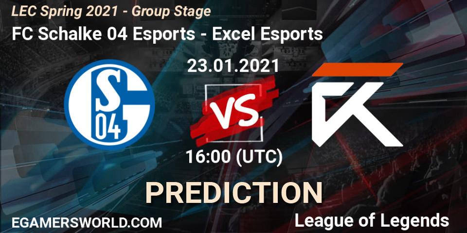 FC Schalke 04 Esports - Excel Esports: прогноз. 23.01.2021 at 16:00, LoL, LEC Spring 2021 - Group Stage