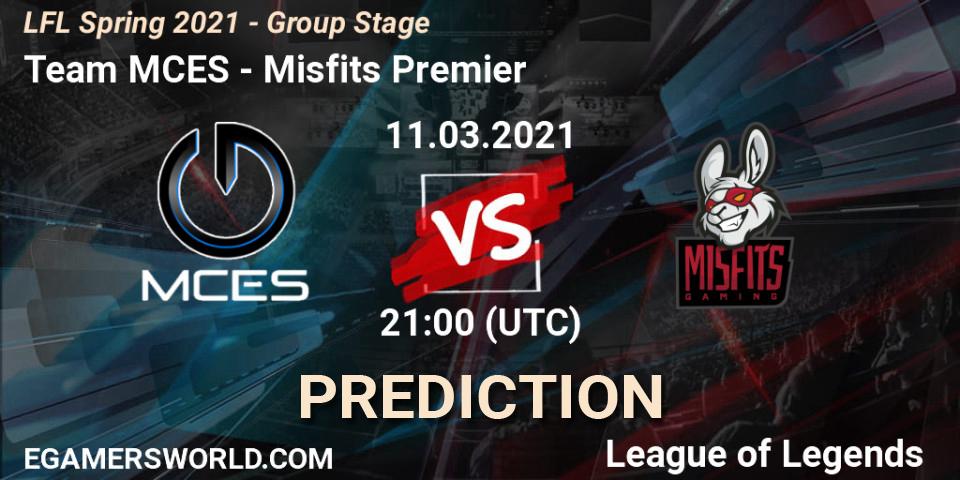 Team MCES - Misfits Premier: прогноз. 11.03.2021 at 20:00, LoL, LFL Spring 2021 - Group Stage