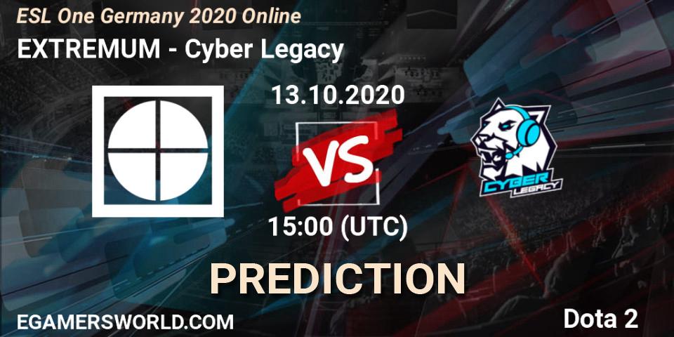 EXTREMUM - Cyber Legacy: прогноз. 13.10.20, Dota 2, ESL One Germany 2020 Online