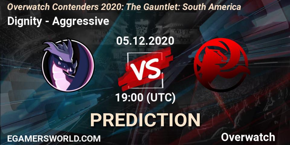 Dignity - Aggressive: прогноз. 05.12.2020 at 19:00, Overwatch, Overwatch Contenders 2020: The Gauntlet: South America