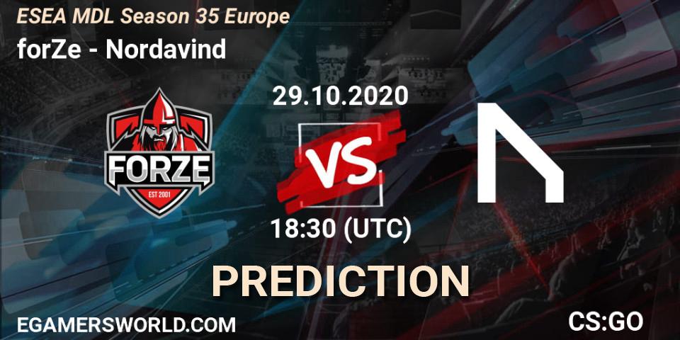 forZe - Nordavind: прогноз. 29.10.2020 at 18:30, Counter-Strike (CS2), ESEA MDL Season 35 Europe