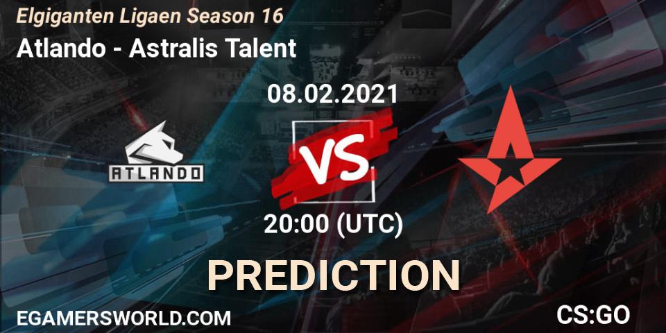 Atlando - Astralis Talent: прогноз. 08.02.2021 at 20:00, Counter-Strike (CS2), Elgiganten Ligaen Season 16