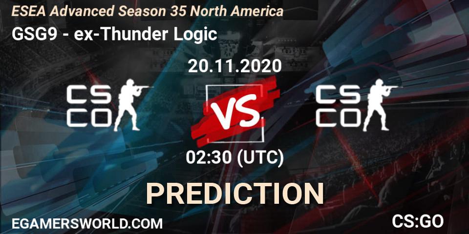 GSG9 - ex-Thunder Logic: прогноз. 21.11.2020 at 02:00, Counter-Strike (CS2), ESEA Advanced Season 35 North America