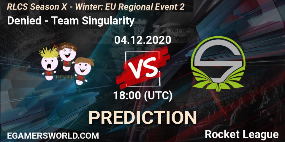 Denied - Team Singularity: прогноз. 04.12.2020 at 18:00, Rocket League, RLCS Season X - Winter: EU Regional Event 2