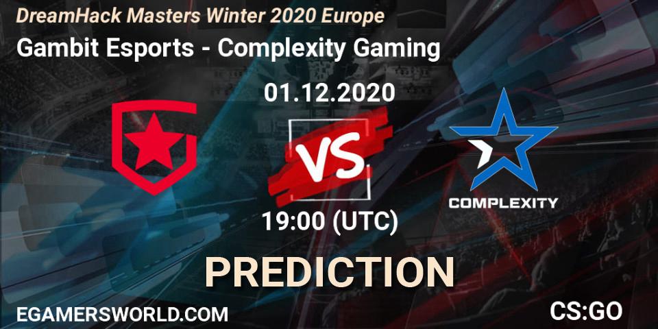 Gambit Esports - Complexity Gaming: прогноз. 01.12.2020 at 19:00, Counter-Strike (CS2), DreamHack Masters Winter 2020 Europe