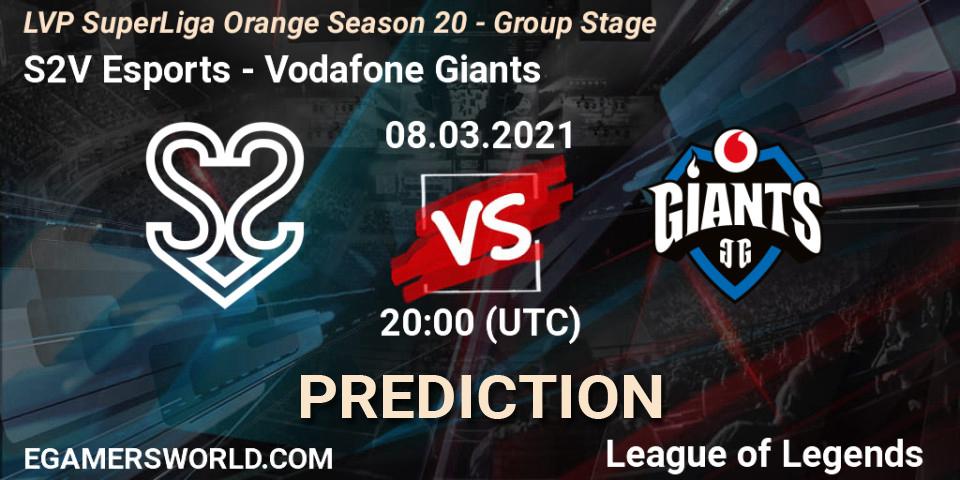 S2V Esports - Vodafone Giants: прогноз. 08.03.2021 at 20:00, LoL, LVP SuperLiga Orange Season 20 - Group Stage