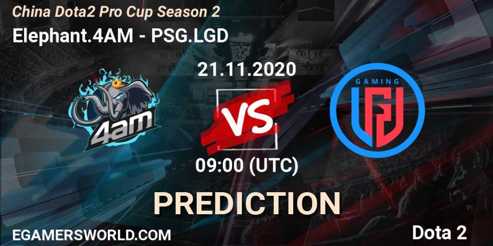 Elephant.4AM - PSG.LGD: прогноз. 21.11.20, Dota 2, China Dota2 Pro Cup Season 2