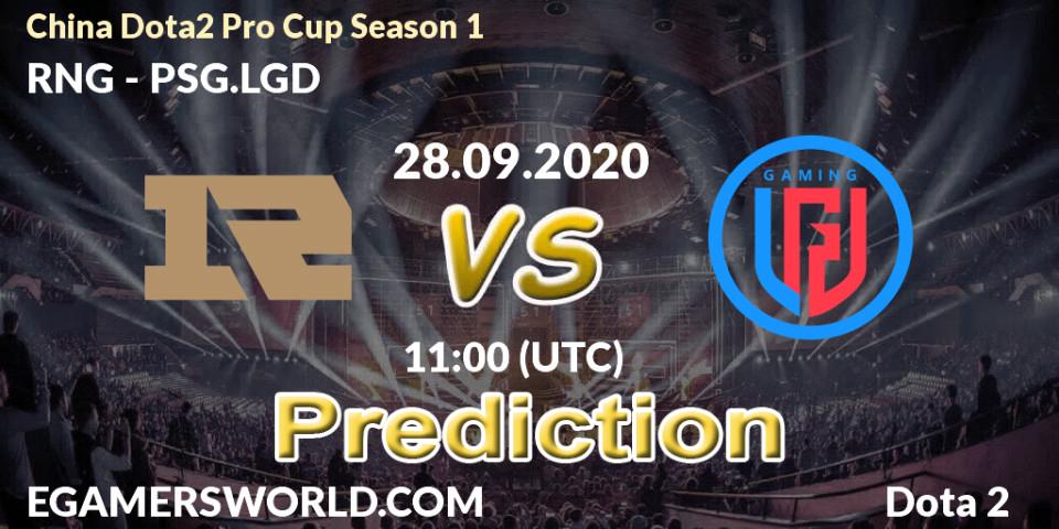 RNG - PSG.LGD: прогноз. 28.09.2020 at 10:58, Dota 2, China Dota2 Pro Cup Season 1