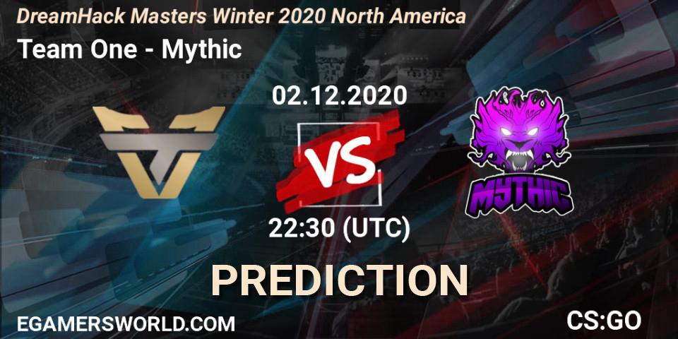 Team One - Mythic: прогноз. 02.12.2020 at 22:30, Counter-Strike (CS2), DreamHack Masters Winter 2020 North America