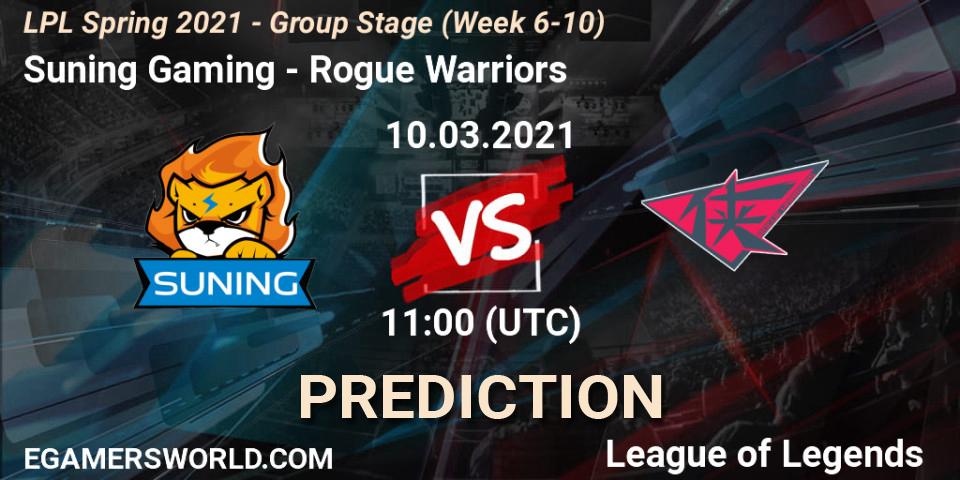 Suning Gaming - Rogue Warriors: прогноз. 10.03.2021 at 11:00, LoL, LPL Spring 2021 - Group Stage (Week 6-10)