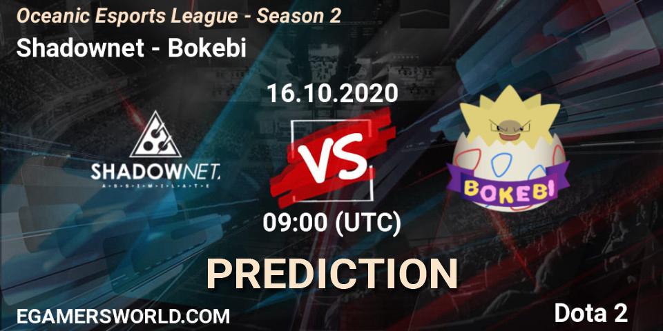 Shadownet - Bokebi: прогноз. 16.10.2020 at 09:22, Dota 2, Oceanic Esports League - Season 2