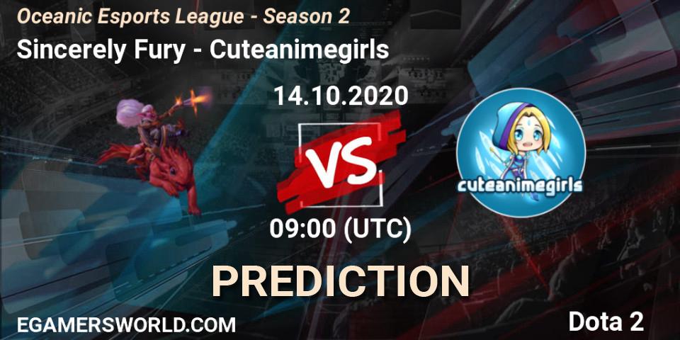 Sincerely Fury - Cuteanimegirls: прогноз. 14.10.2020 at 09:05, Dota 2, Oceanic Esports League - Season 2