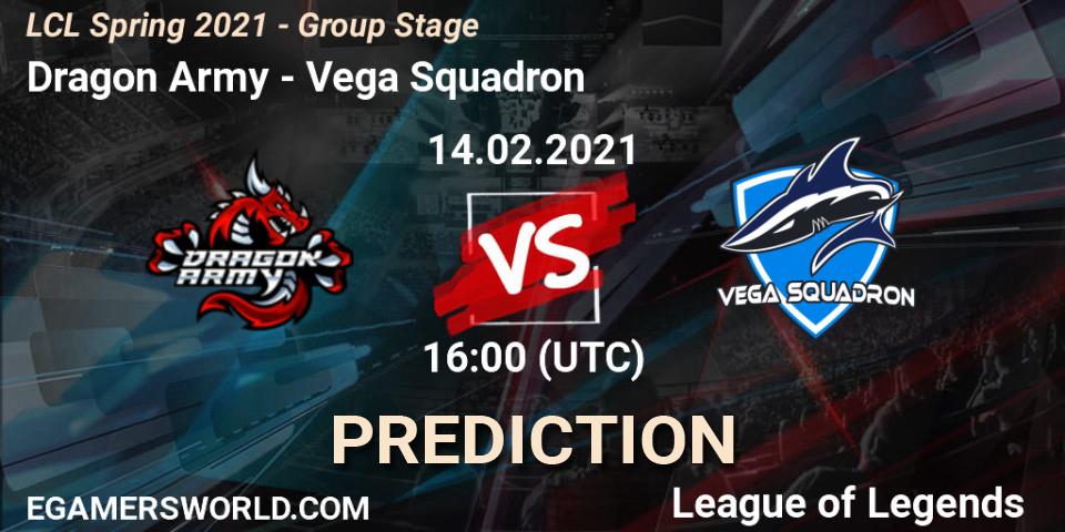 Dragon Army - Vega Squadron: прогноз. 14.02.2021 at 16:00, LoL, LCL Spring 2021 - Group Stage