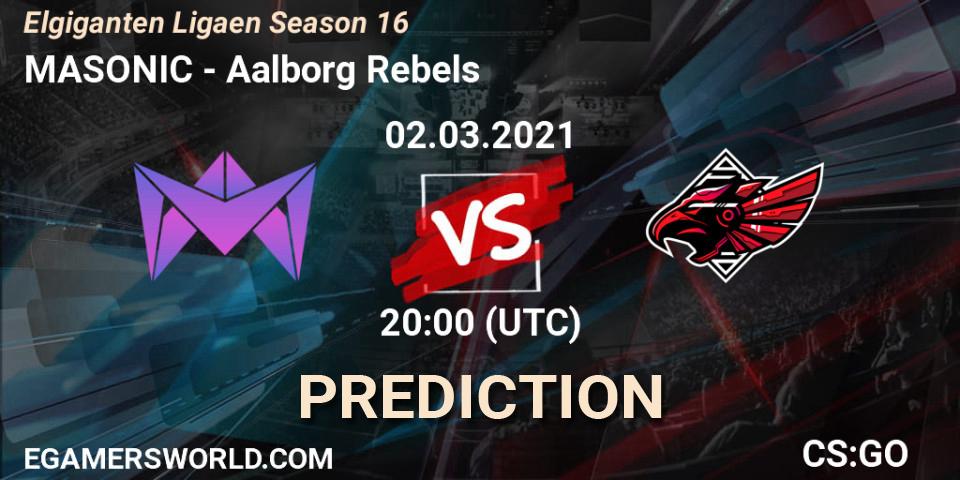 MASONIC - Aalborg Rebels: прогноз. 02.03.2021 at 20:00, Counter-Strike (CS2), Elgiganten Ligaen Season 16