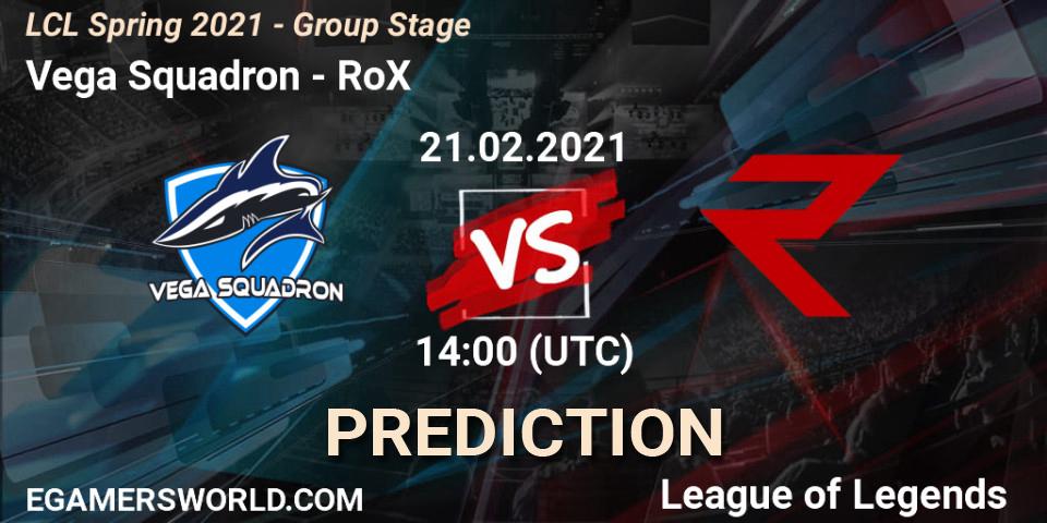 Vega Squadron - RoX: прогноз. 21.02.2021 at 14:00, LoL, LCL Spring 2021 - Group Stage