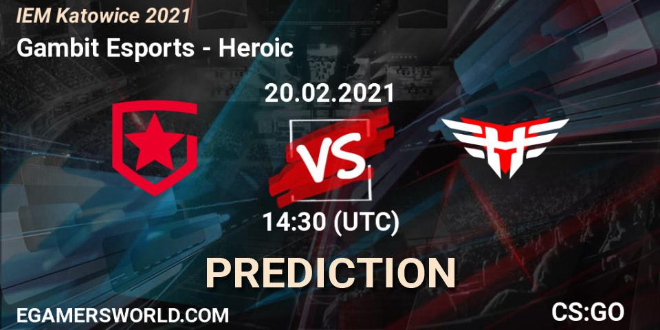 Gambit Esports - Heroic: прогноз. 20.02.21, CS2 (CS:GO), IEM Katowice 2021